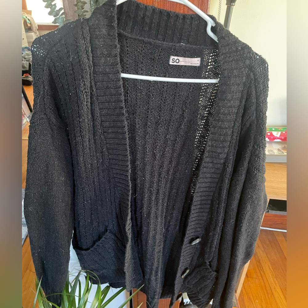 Women’s black knit cardigan